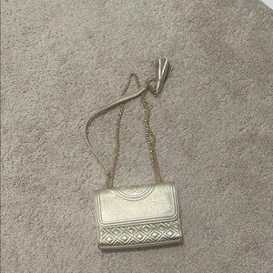Tory Burch Gold Crossbody Bag with Chain Strap